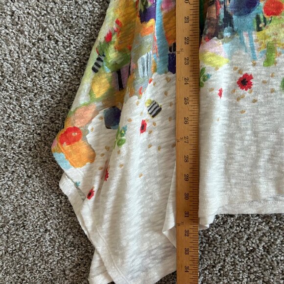 Top Ligne Womens Sz L Colorful artistic Abstract Print Asymmetrical Hem - Picture 12 of 13